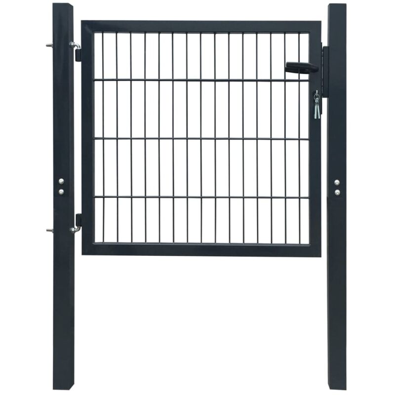 

Puerta de valla metálica acero gris antracita 105x150 cm - Antracita - Vidaxl