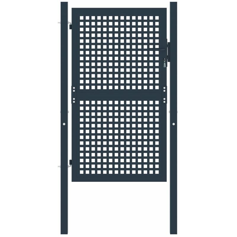 

Puerta de valla metálica acero gris antracita 102x175 cm - Antracita - Vidaxl