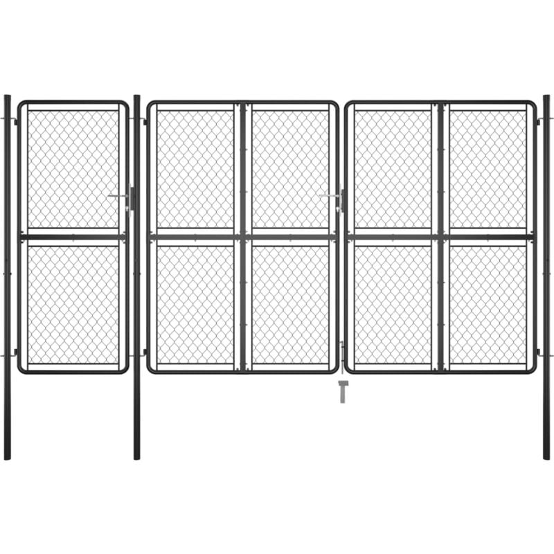 

Puerta de valla para jardín acero gris antracita 150x395 cm - Antracita - Vidaxl
