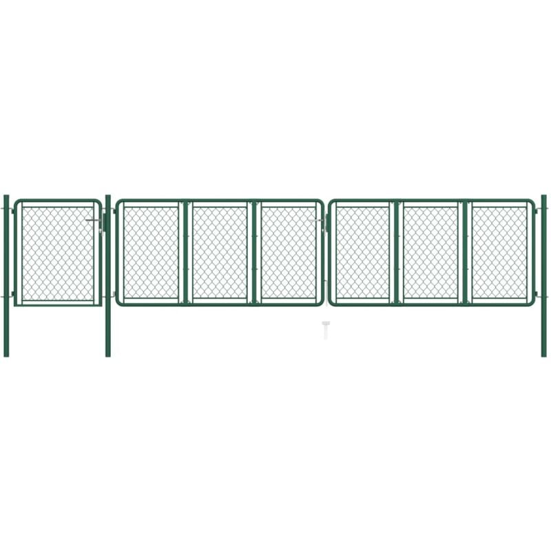 

Puerta para jardín acero 75x495 cm verde - Verde - Vidaxl
