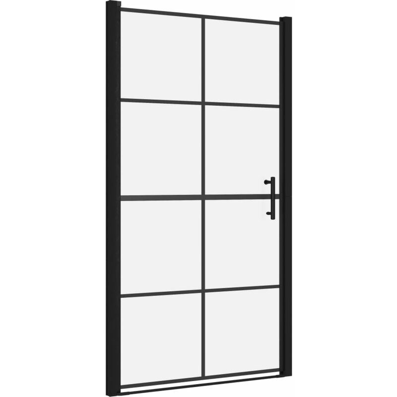 

Puertas de ducha de vidrio templado negro 100x178 cm - Vidaxl