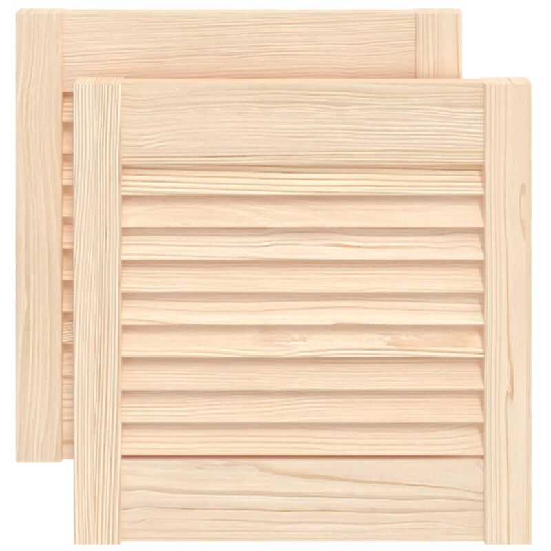 

Puertas de persianas 2 uds madera maciza de pino 39,5x39,4 cm - Marrón - Vidaxl
