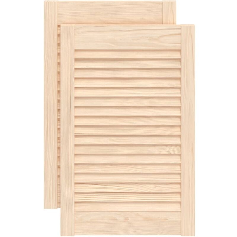 

Puertas de persianas 2 uds madera maciza de pino 61,5x39,4 cm - Marrón - Vidaxl