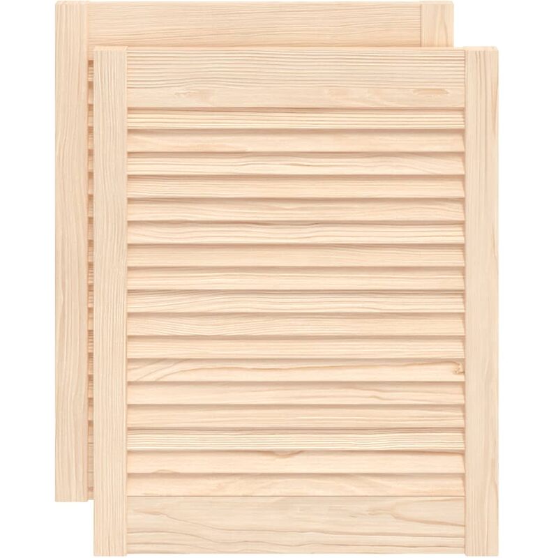 

Puertas de persianas 2 uds madera maciza de pino 61,5x49,4cm - Marrón - Vidaxl