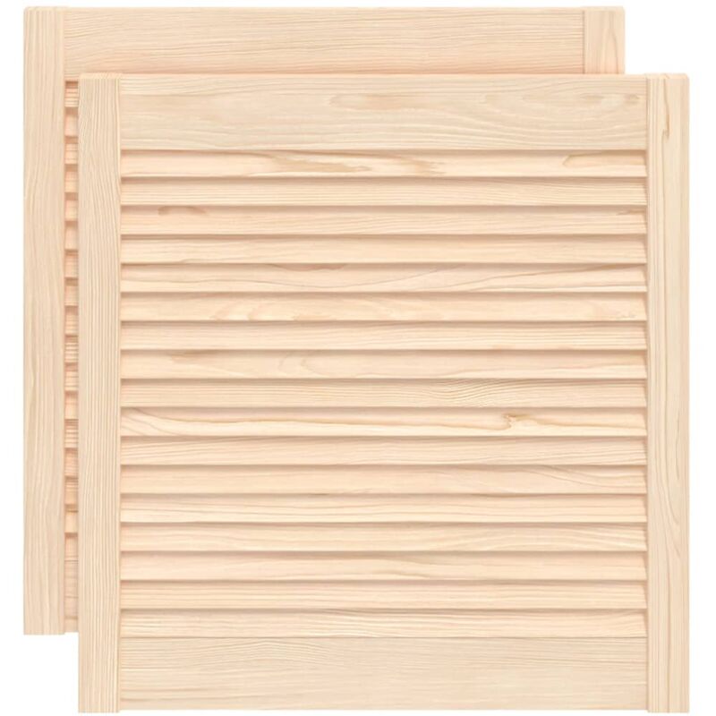 

vidaXL Puertas de persianas 2 uds madera maciza de pino 61,5x59,4cm - Marrón