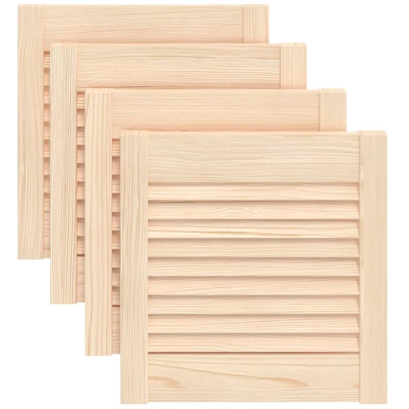 

Puertas de persianas 4 uds madera maciza de pino 39,5x39,4 cm - Marrón - Vidaxl