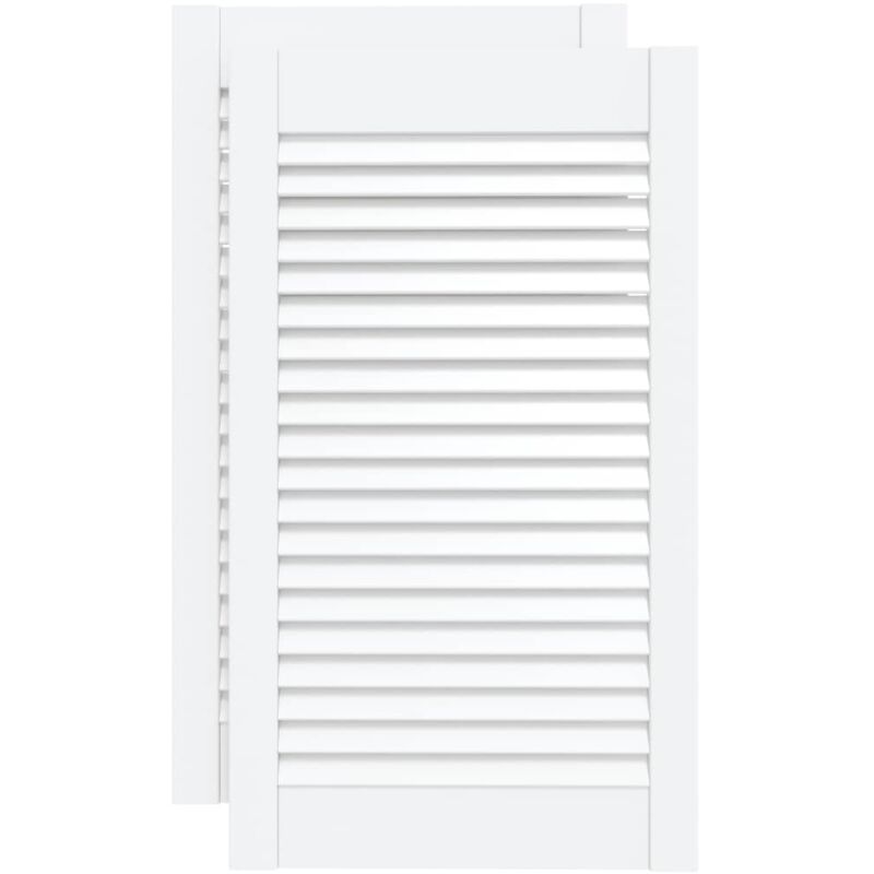 

Puertas persiana 2 uds madera maciza de pino blanco 69x39,4cm - Blanco - Vidaxl