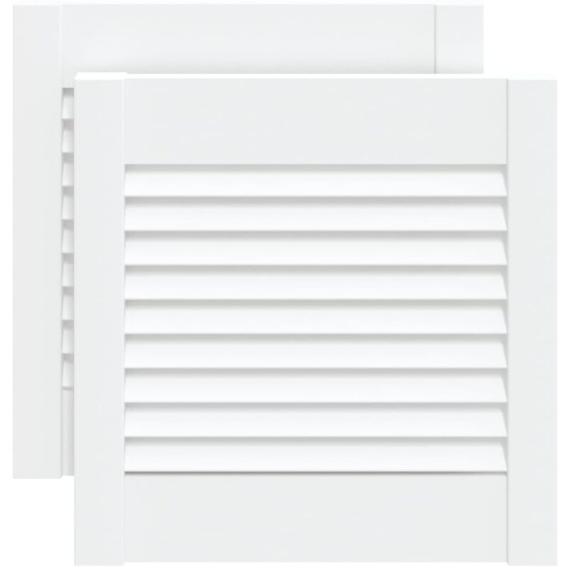 

Puertas persiana 2 uds madera maciza pino blanco 39,5x39,4 cm - Blanco - Vidaxl