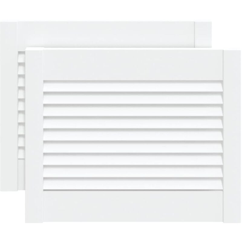 

Puertas persiana 2 uds madera maciza pino blanco 39,5x49,4cm - Blanco - Vidaxl