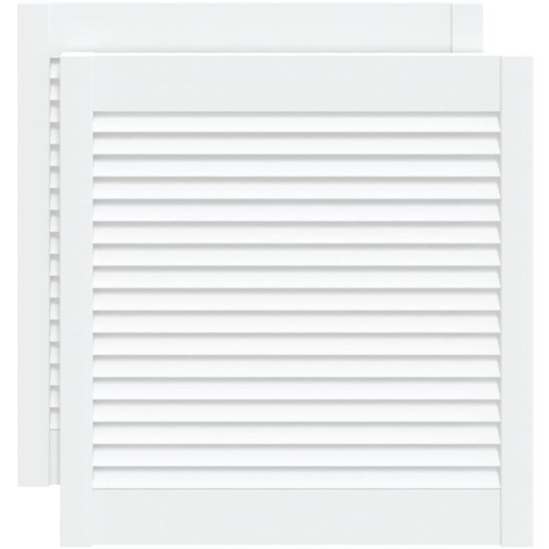 

Puertas persiana 2 uds madera maciza pino blanco 61,5x59,4cm - Blanco - Vidaxl