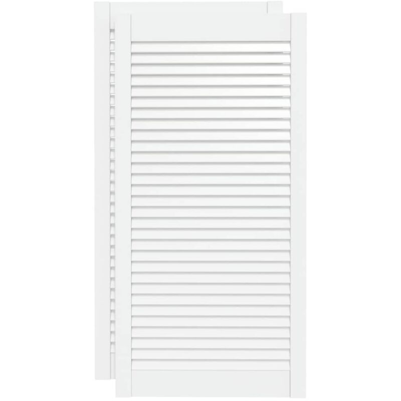 

Puertas persiana 2 uds madera maciza pino blanco 99,3x49,4cm - Blanco - Vidaxl