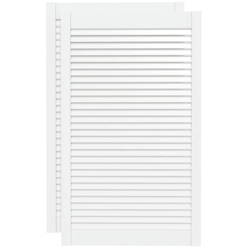 

Puertas persiana 2 uds madera maciza pino blanco 99,3x59,4cm - Blanco - Vidaxl