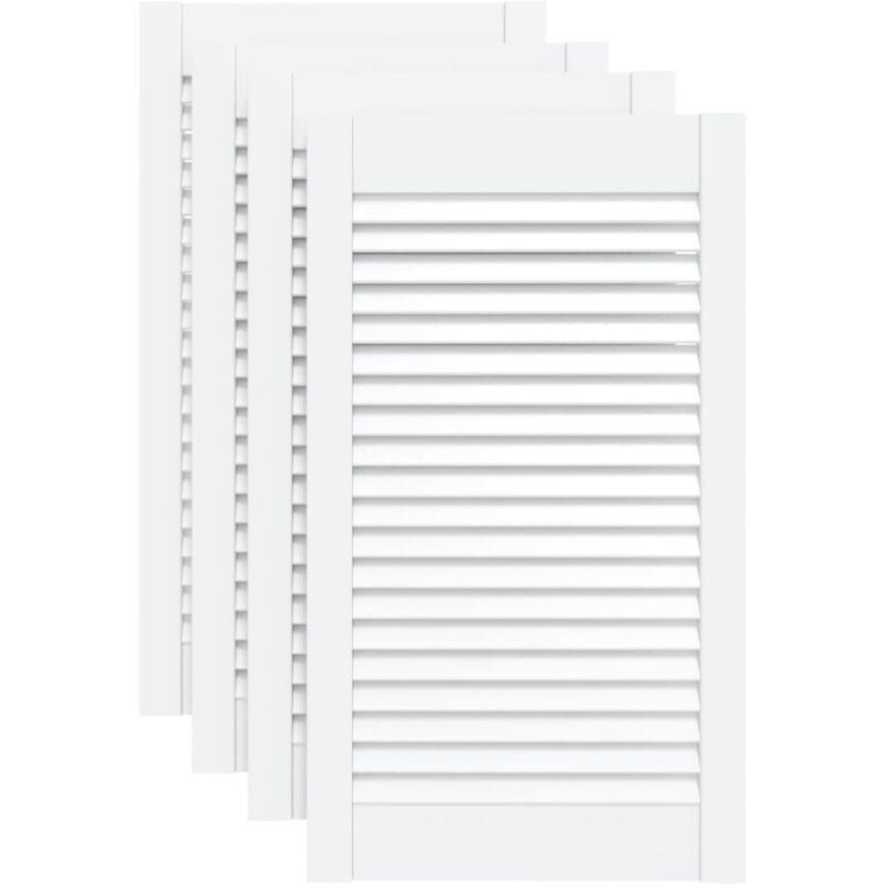 

Puertas persiana 4 uds madera maciza de pino blanco 69x39,4cm - Blanco - Vidaxl