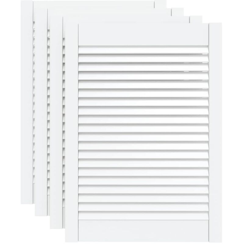 

Puertas persiana 4 uds madera maciza pino blanco 69x49,4cm - Blanco - Vidaxl