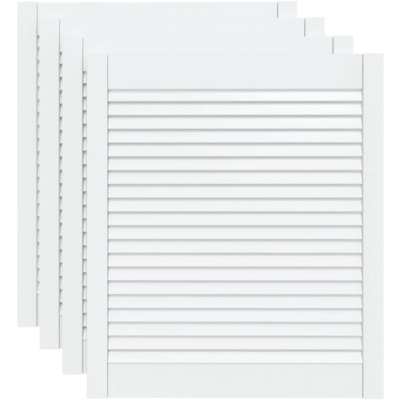 

Puertas persiana 4 uds madera maciza pino blanco 69x59,4cm - Blanco - Vidaxl