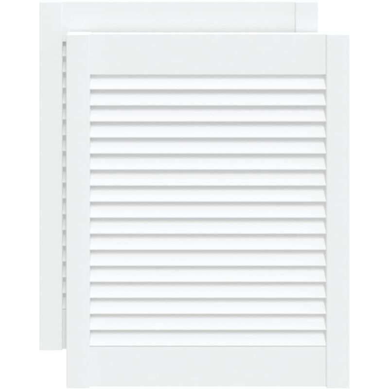 

Puertas tipo persiana 2 uds madera maciza de pino 61,5x49,4cm - Blanco - Vidaxl