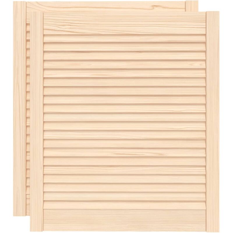 

Puertas tipo persiana 2 uds madera maciza de pino 69x59,4cm - Marrón - Vidaxl