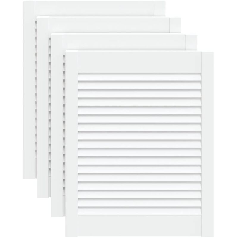 

Puertas tipo persiana 4 uds madera maciza de pino 61,5x49,4cm - Blanco - Vidaxl