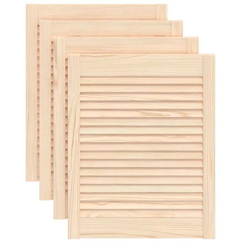 

vidaXL Puertas tipo persiana 4 uds madera maciza de pino 61,5x49,4cm - Marrón