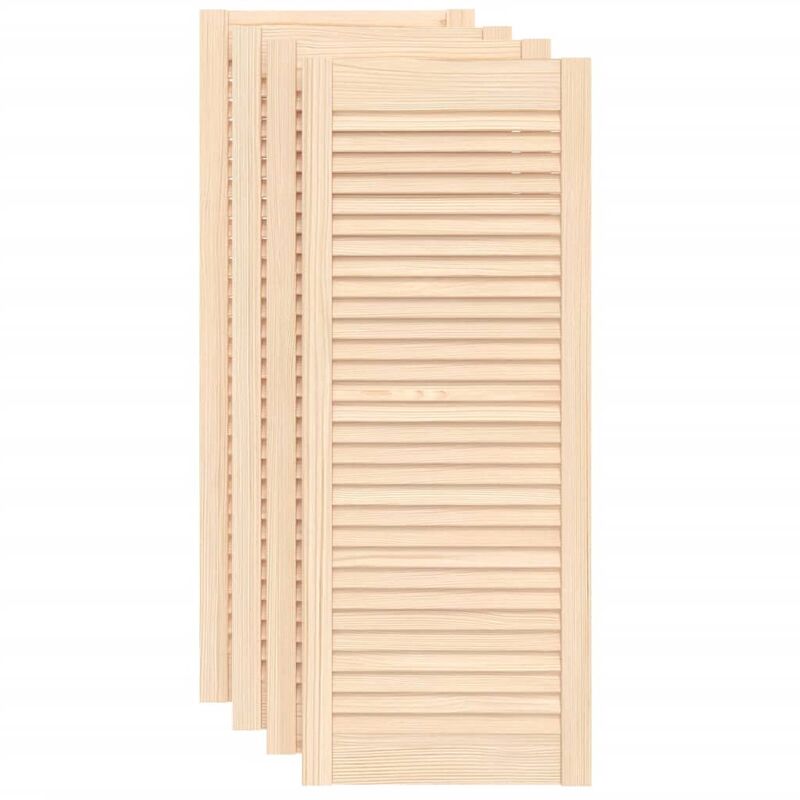 

vidaXL Puertas tipo persiana 4 uds madera maciza de pino 99,3x39,4cm - Marrón