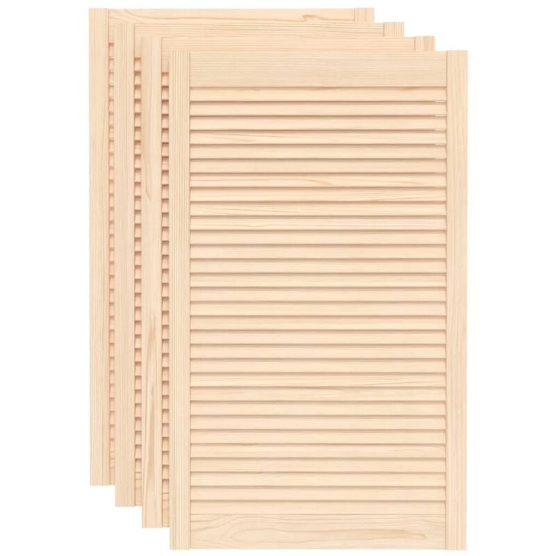

vidaXL Puertas tipo persiana 4 uds madera maciza de pino 99,3x59,4cm - Marrón