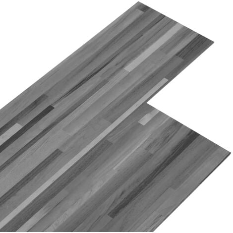 vidaXL PVC Flooring Planks 5.26 m² 2 mm Striped Grey - Grey