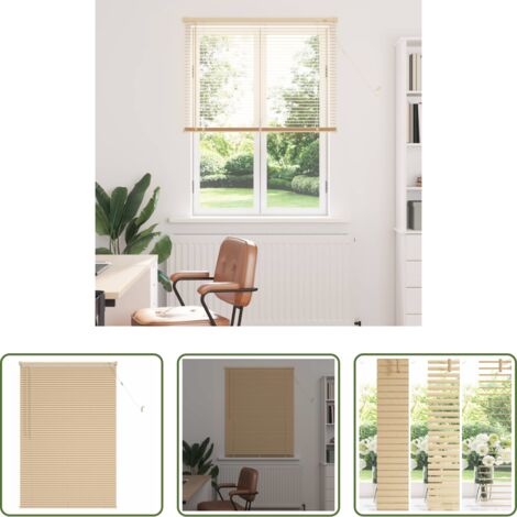 vidaXL PVC -  Persiana Veneciana Marrón Claro con Patrón 150 x 100 cm PVC