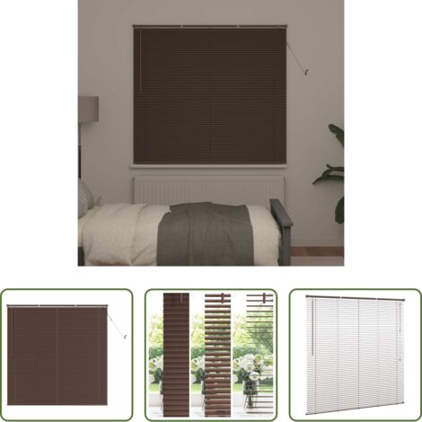 vidaXL PVC -  Persiana Veneciana Marrón Oscuro con Patrón 150 x 140 cm PVC