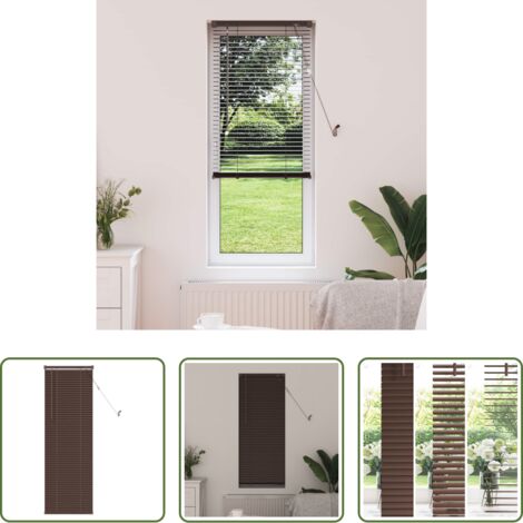 vidaXL PVC -  Persiana Veneciana Marrón Oscuro con Patrón 150 x 40 cm PVC