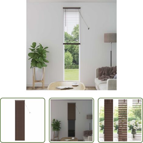 vidaXL PVC -  Persiana Veneciana Marrón Oscuro con Patrón 213 x 40 cm PVC