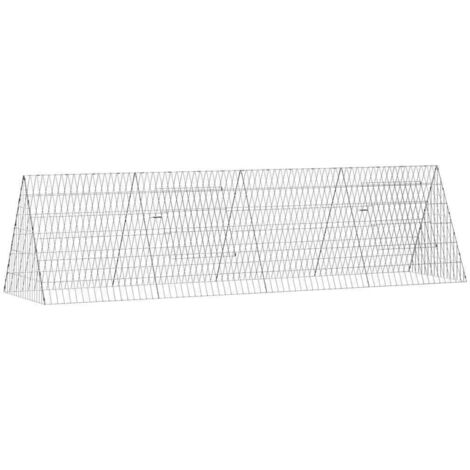 vidaXL Rabbit Cage Silver 215 x 55 x 55 cm Galvanised Steel