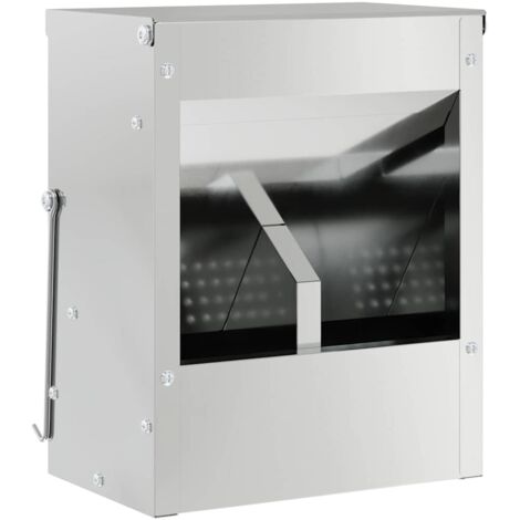 vidaXL  Rabbit Feeder  Silver 20 x 12.5 x 25 cm Galvanised Steel