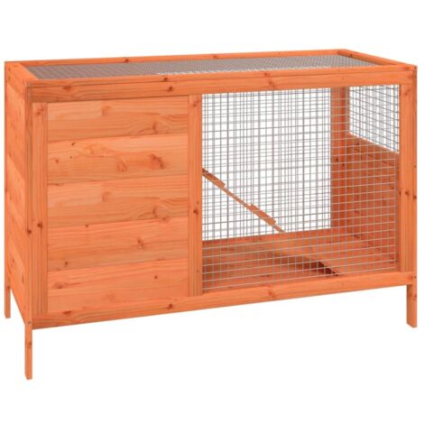 vidaXL Rabbit Hutch Brown 103x44x69,5 cm Solid Wood Pine