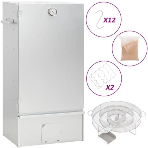 vidaXL Räucherofen mit Kaltrauchgenerator Verzinkter Stahl