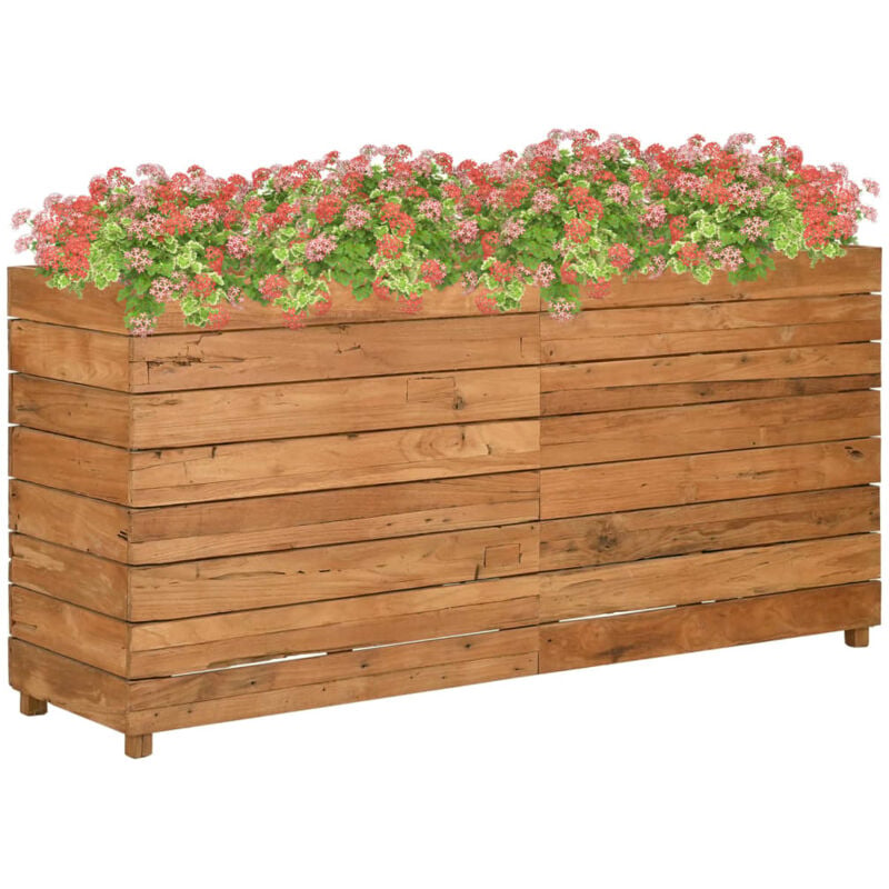 Raised Bed 150x40x72 cm Recycled Teak Wood and Steel vidaXL