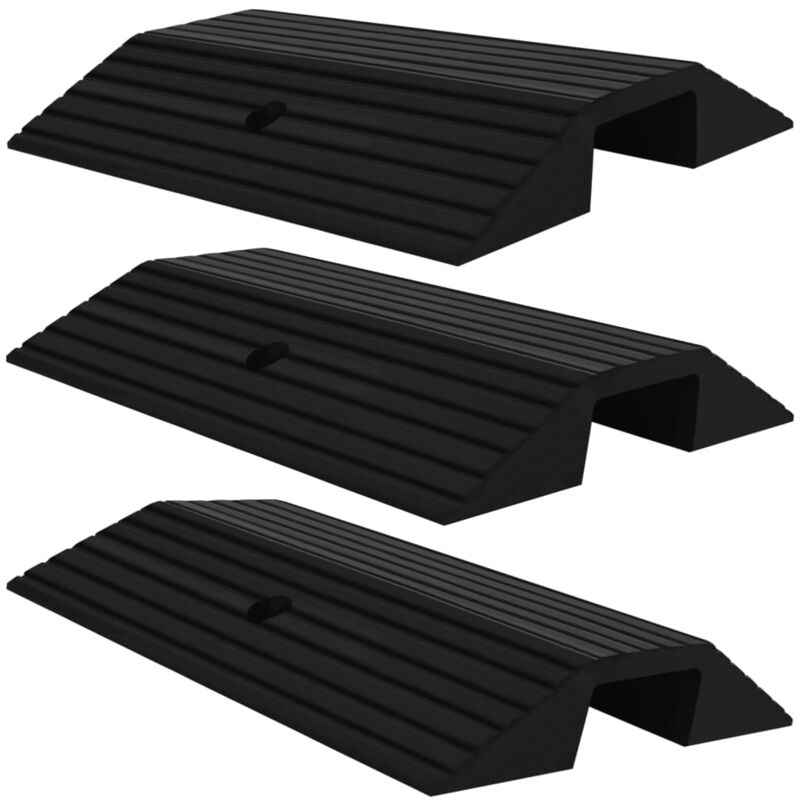 

vidaXL Rampa de umbral puente 3 unidades goma 49x39x7,5 cm