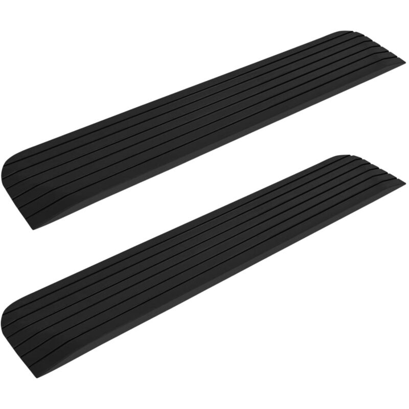 

vidaXL Rampas de umbral goma 2 uds 110x21x2,5 cm