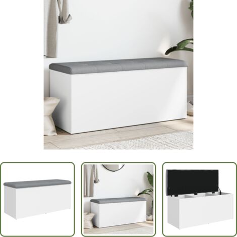 vidaXL Rangement -  Banc de rangement Blanc 102x42x45 cm Bois d'ingénierie