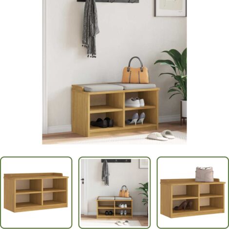 vidaXL Rangement d'entrée -  Banc de couloir SANDNES 87x40x50 cm bois de pin massif