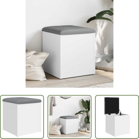vidaXL Rangement d'entrée -  Banc de rangement Blanc 42x42x45 cm Bois d'ingénierie