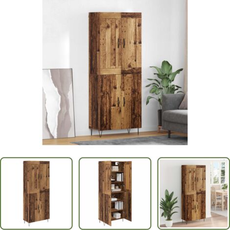 vidaXL Rangement salle à manger -  Haut Armoire Bois Ancien 69,5 x 34 x 180 cm Bois d'ingénierie
