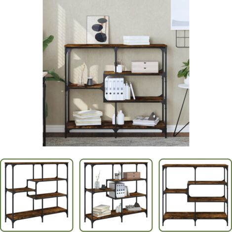 vidaXL Rangement -  Table console chêne fumé 103x32x95 cm bois d'ingénierie