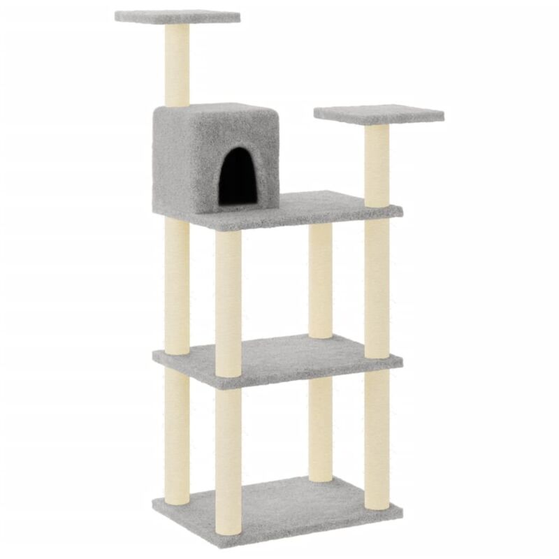 

vidaXL Rascador para gatos con postes de sisal 119 cm gris claro - Gris