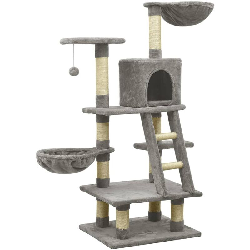 

vidaXL Rascador para gatos con postes de sisal 122 cm gris - Gris