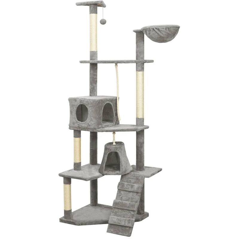 

vidaXL Rascador para gatos con postes de sisal 191 cm gris claro - Gris