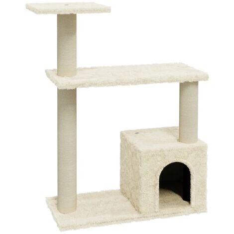 vidaXL Rascador para gatos con postes de sisal crema 70 cm - Crema