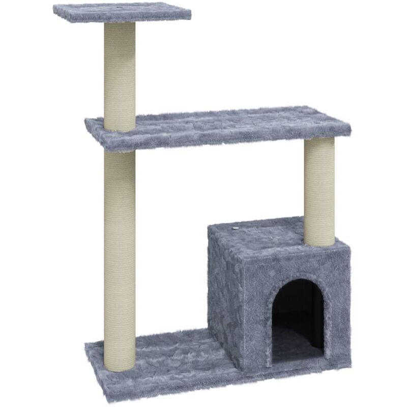 

vidaXL Rascador para gatos con postes de sisal gris claro 70 cm - Gris