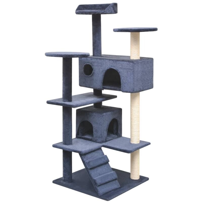 

vidaXL Rascador para gatos poste rascador de sisal 125 cm azul oscuro - Azul