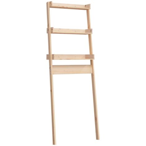 vidaXL Rastrelliera da Bagno 63,5x32x179 cm in Legno Massello di Pino