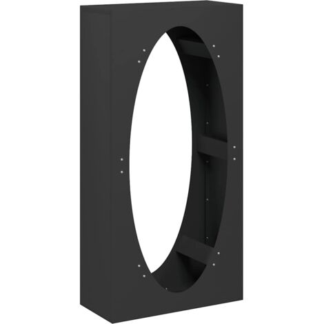 vidaXL Rastrelliera per Legna da Ardere Nera 50x23x100 cm